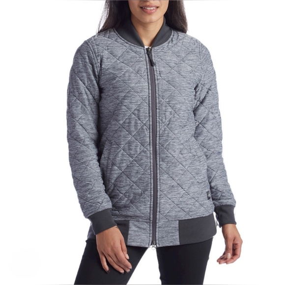 The North Face "Mod Bomber Jacket" Quilted Heather Gray Grey | Women's Size S - Picture 3 of 14